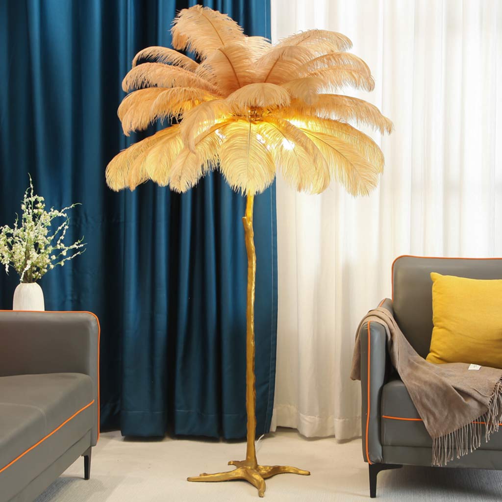 Ostrich Feather Floor Lamp – LED Bulbs Included – Glam Statement