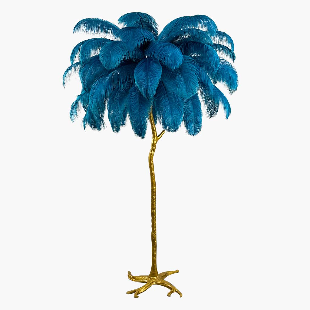 Ostrich Feather Floor Lamp – LED Bulbs Included – Glam Statement