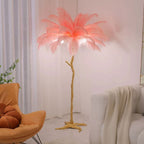 Ostrich Feather Floor Lamp – LED Bulbs Included – Glam Statement
