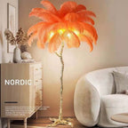 Ostrich Feather Floor Lamp – LED Bulbs Included – Glam Statement