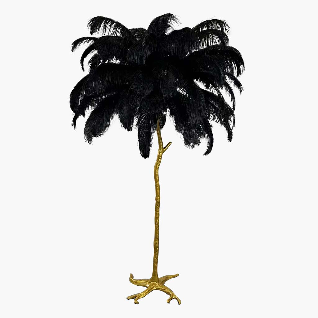 Ostrich Feather Floor Lamp – LED Bulbs Included – Glam Statement