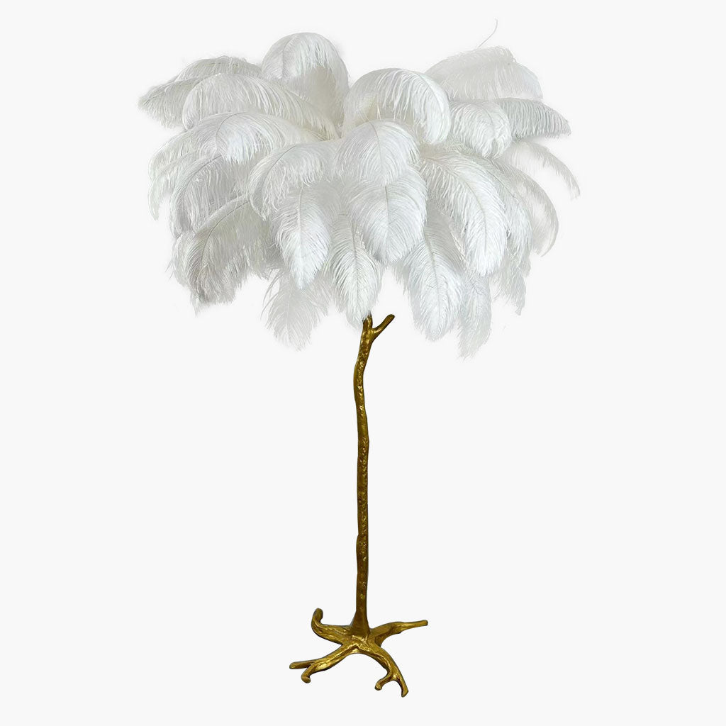 Ostrich Feather Floor Lamp – LED Bulbs Included – Glam Statement