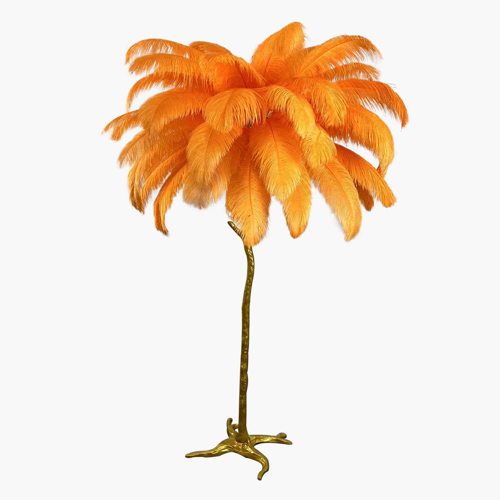 Ostrich Feather Floor Lamp – LED Bulbs Included – Glam Statement