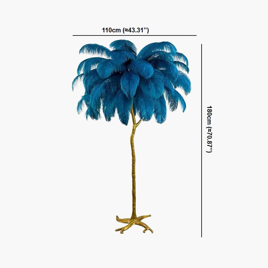 Ostrich Feather Floor Lamp – LED Bulbs Included – Glam Statement