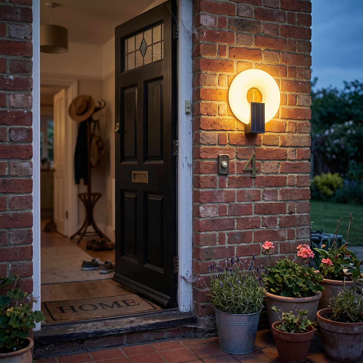 Outdoor Wall Light LED Waterproof beside front door at dusk - Ray