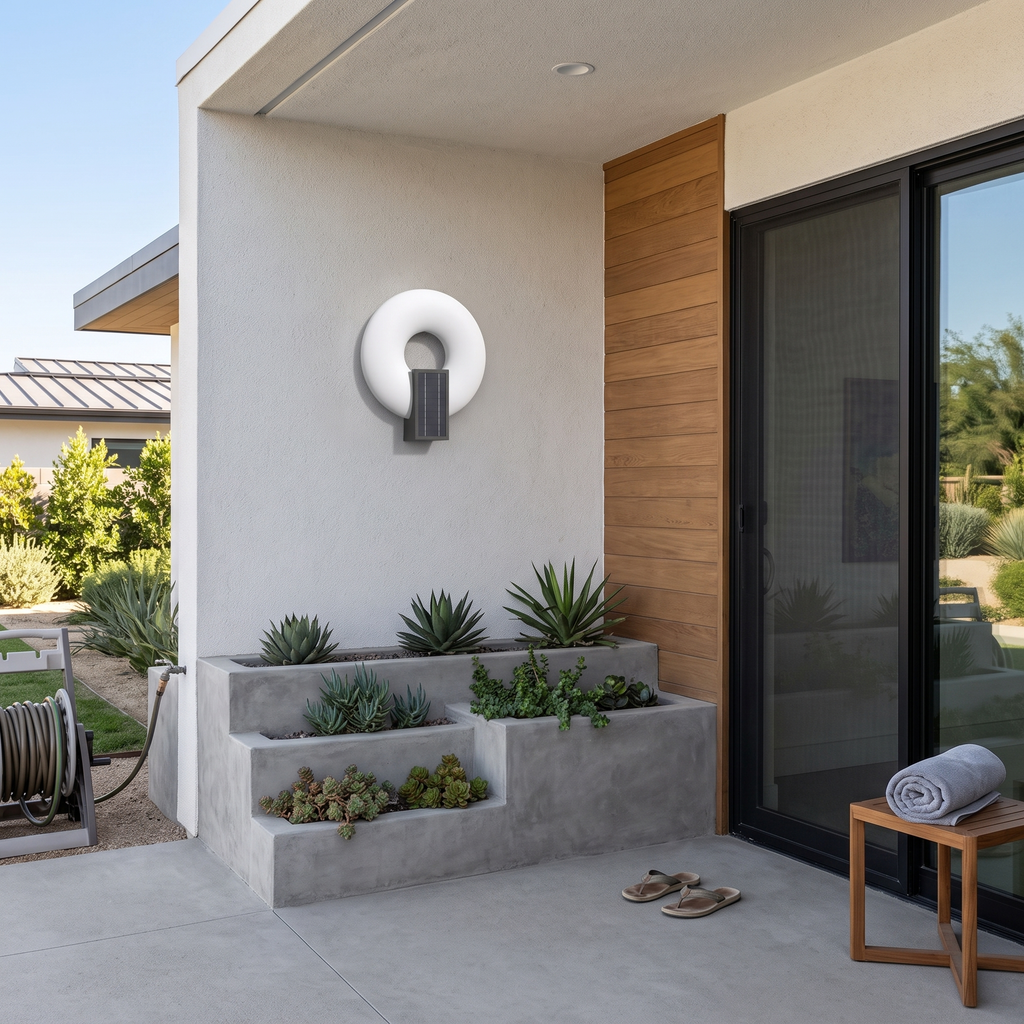 Outdoor Wall Light LED Waterproof on house exterior by day - Ray