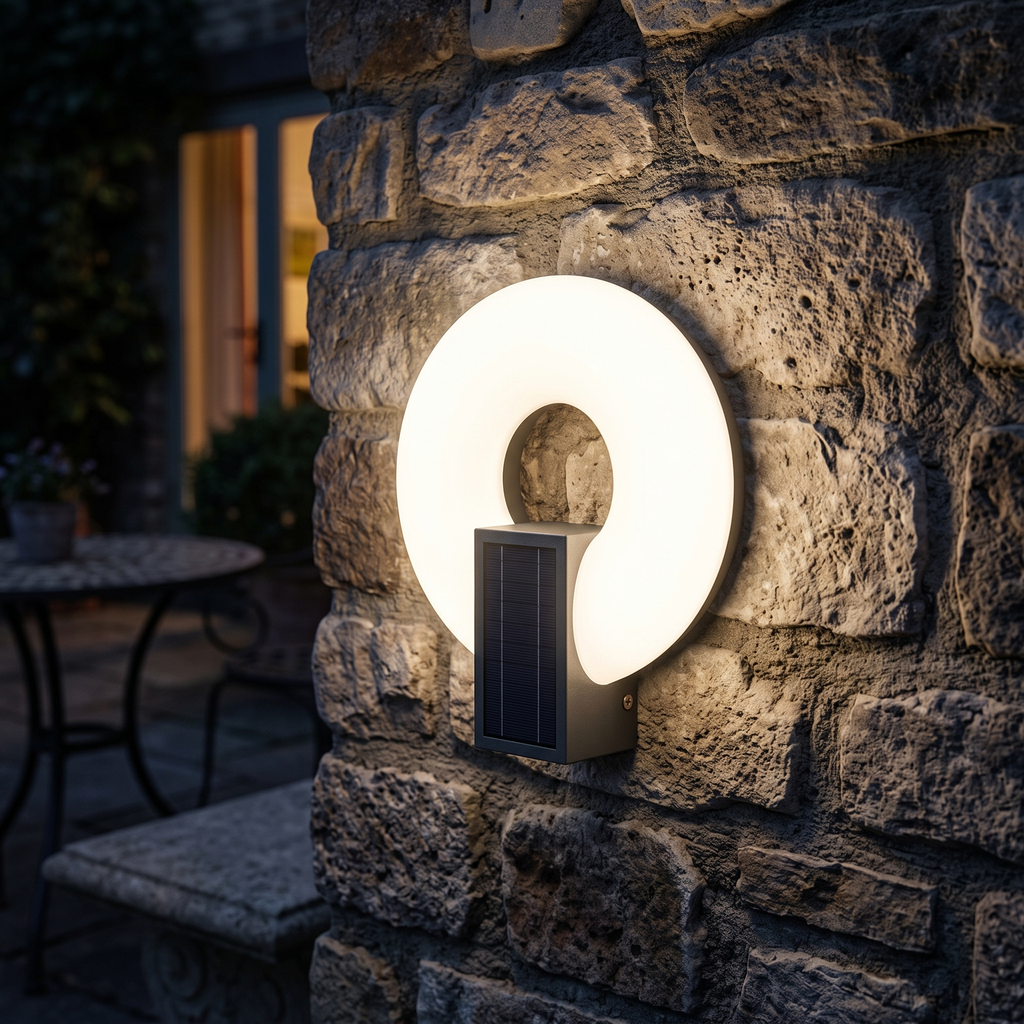 Outdoor Wall Light LED Waterproof detail at night - Ray