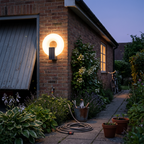 Outdoor Wall Light LED Waterproof by side path at twilight - Ray
