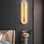 Oval Alabaster Style Wall Light – Integrated LED – Brass