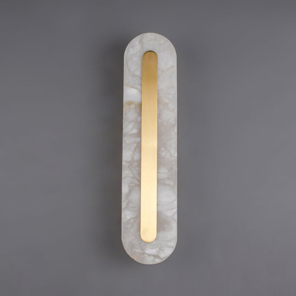 Oval Alabaster Style Wall Light – Integrated LED – Brass