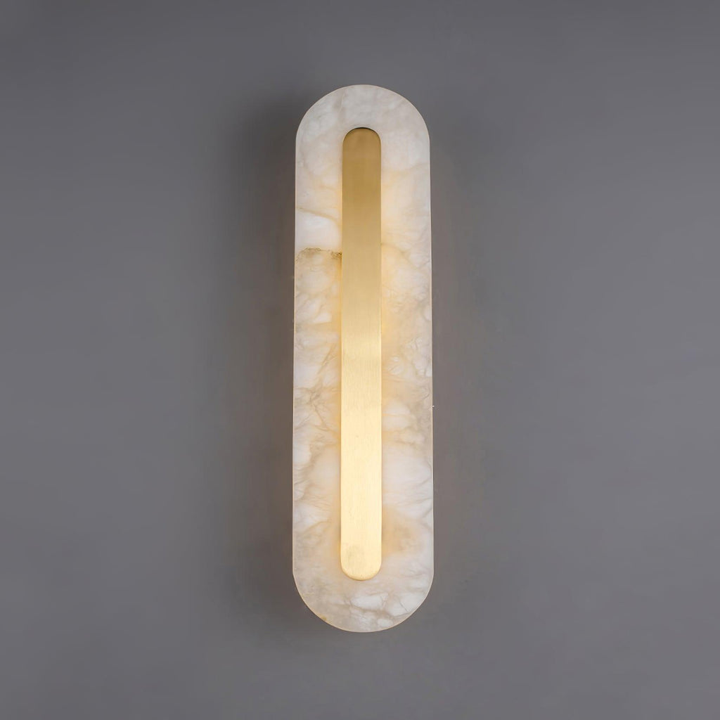 Oval Alabaster Style Wall Light – Integrated LED – Brass