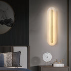 Oval Alabaster Style Wall Light – Integrated LED – Brass