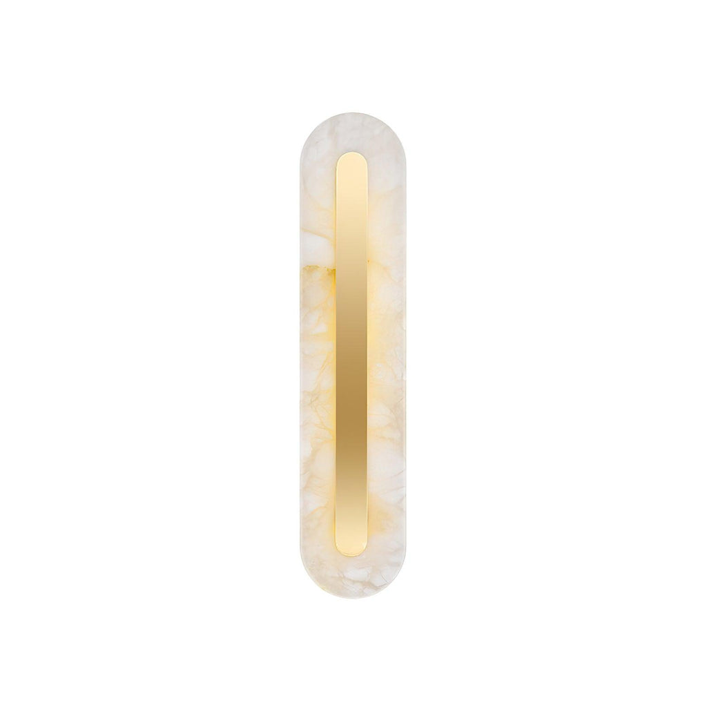 Oval Alabaster Style Wall Light – Integrated LED – Brass
