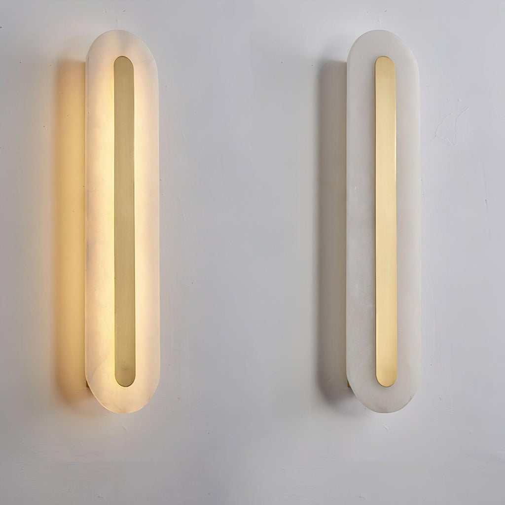 Oval Alabaster Style Wall Light – Integrated LED – Brass