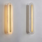 Oval Alabaster Style Wall Light – Integrated LED – Brass