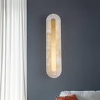 Oval Alabaster Style Wall Light – Integrated LED – Brass
