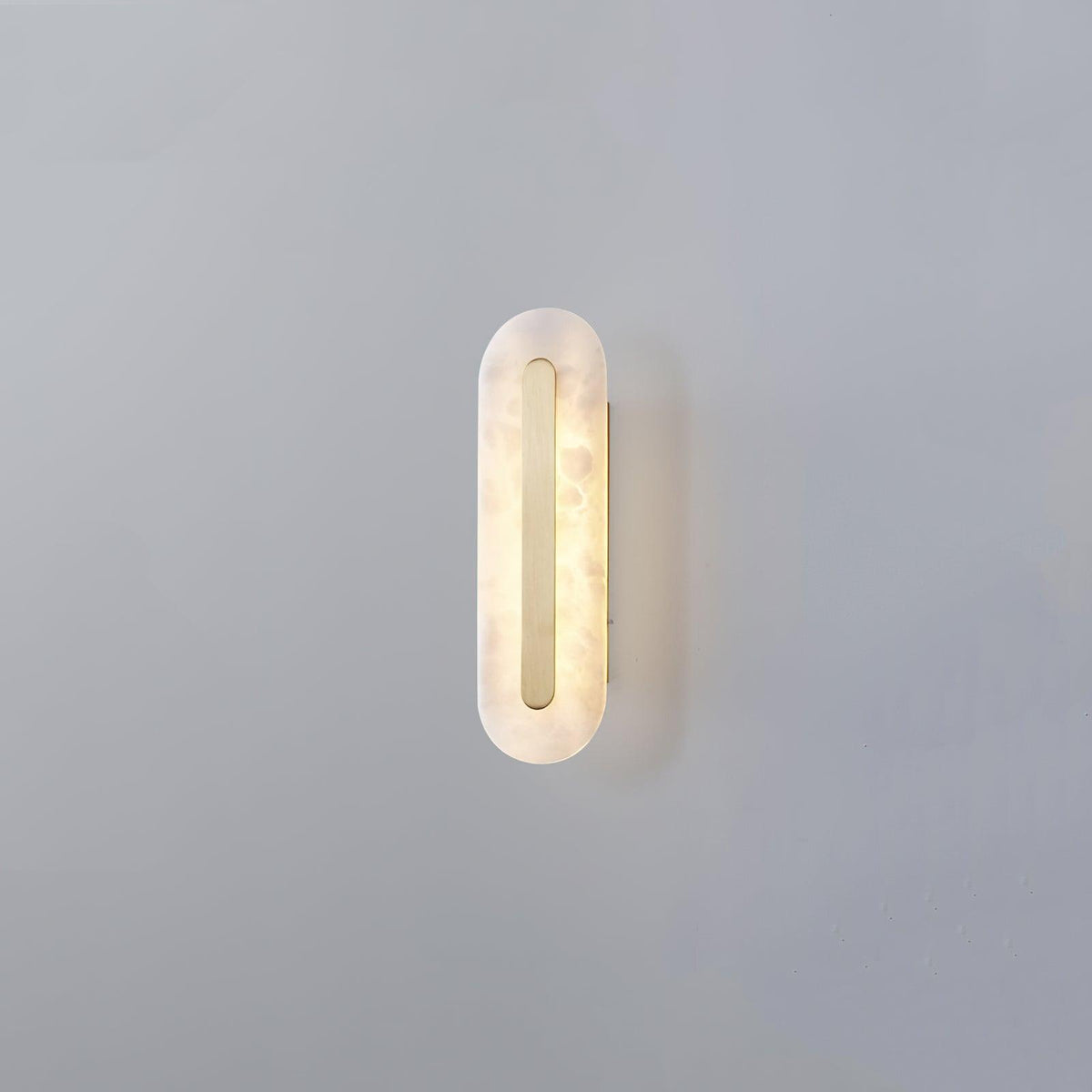 Oval Alabaster Style Wall Light – Integrated LED – Brass