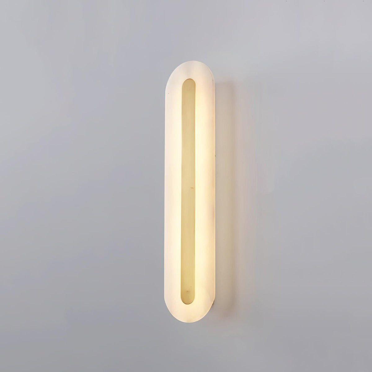 Oval Alabaster Style Wall Light – Integrated LED – Brass