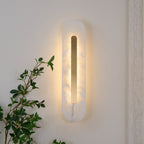 Oval Alabaster Style Wall Light – Integrated LED – Brass