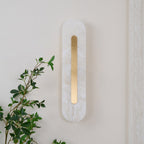 Oval Alabaster Style Wall Light – Integrated LED – Brass
