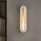 Oval Alabaster Style Wall Light – Integrated LED – Brass