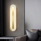 Oval Alabaster Style Wall Light – Integrated LED – Brass