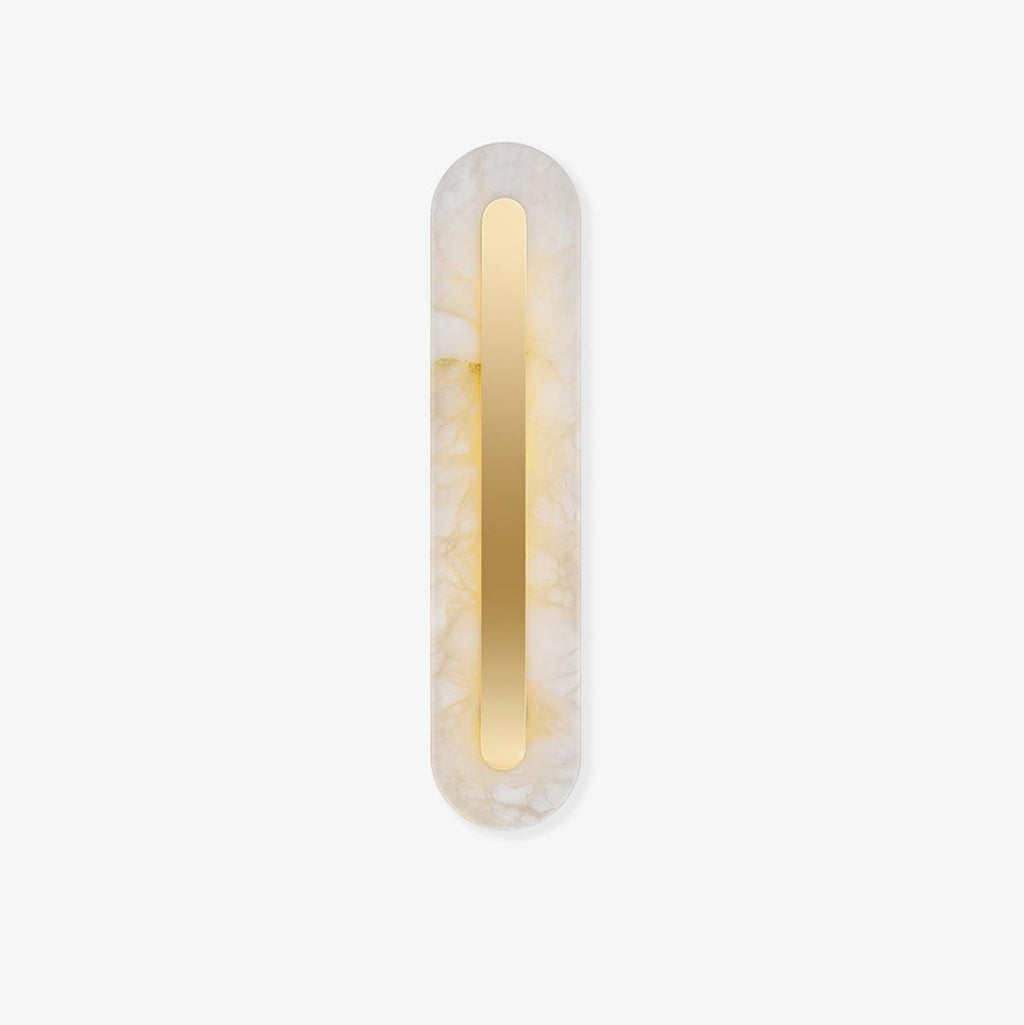 Oval Alabaster Style Wall Light – Integrated LED – Brass