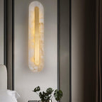 Oval Alabaster Style Wall Light – Integrated LED – Brass