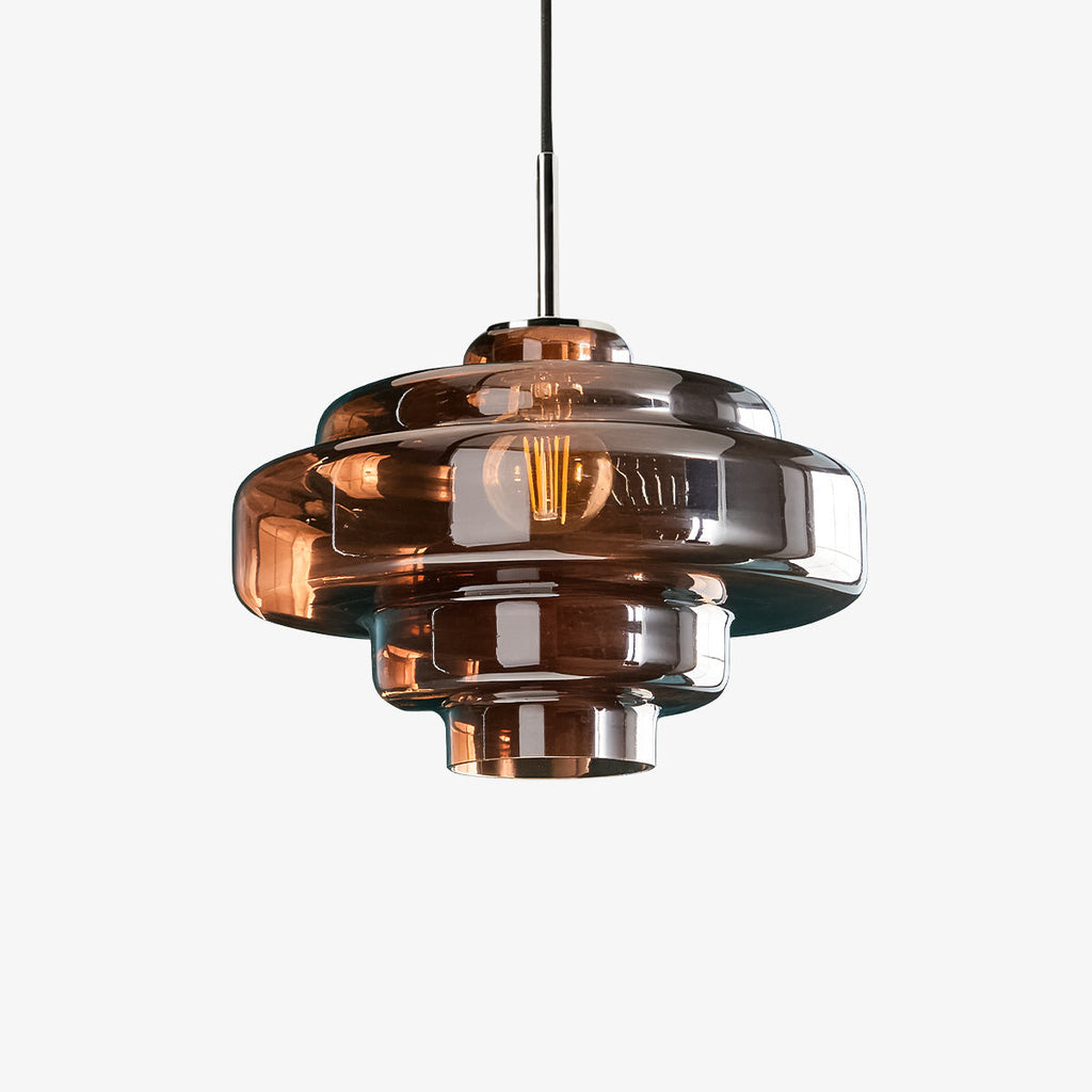 Retro Glass Pendant Light – Retro 70s – Layered Glass – 12 Colours