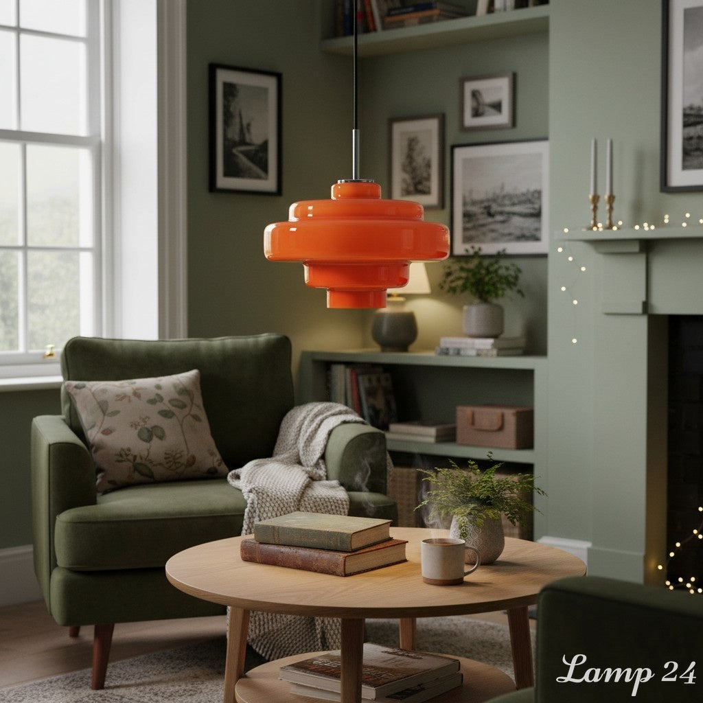 Retro Glass Pendant Light – Retro 70s – Layered Glass – 12 Colours