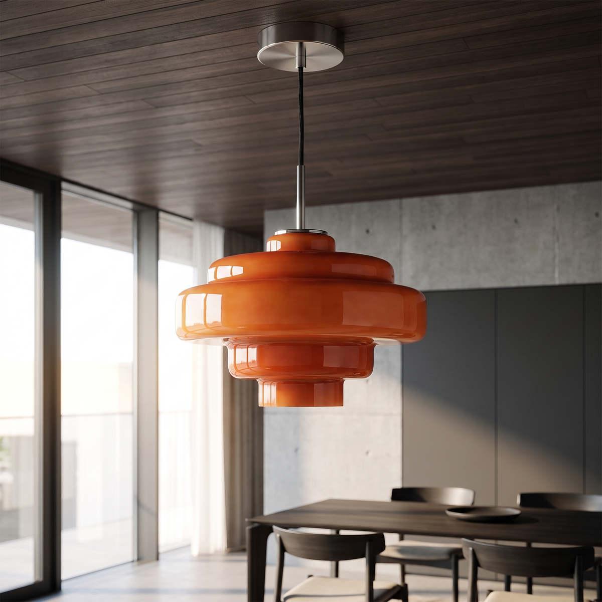 Retro Glass Pendant Light – Retro 70s – Layered Glass – 12 Colours