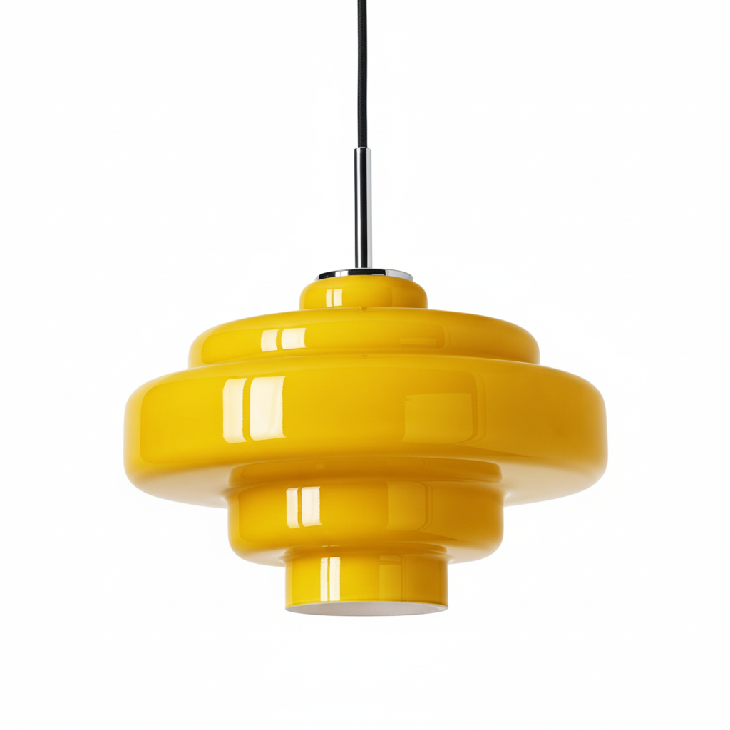 Retro Glass Pendant Light – Retro 70s – Layered Glass – 12 Colours