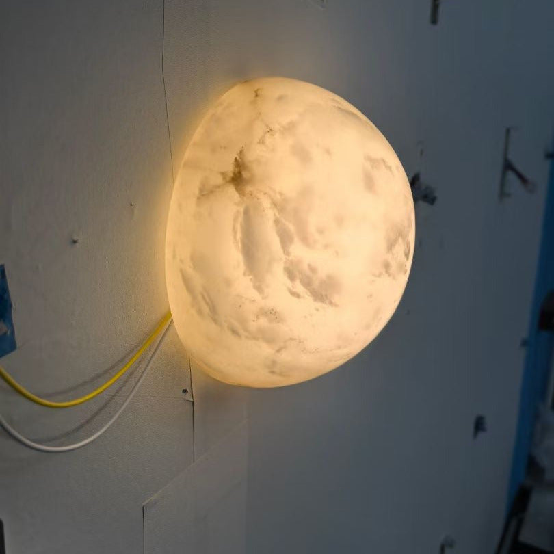 Round Alabaster Wall Light – G9 – Minimalist – Alabaster Disc