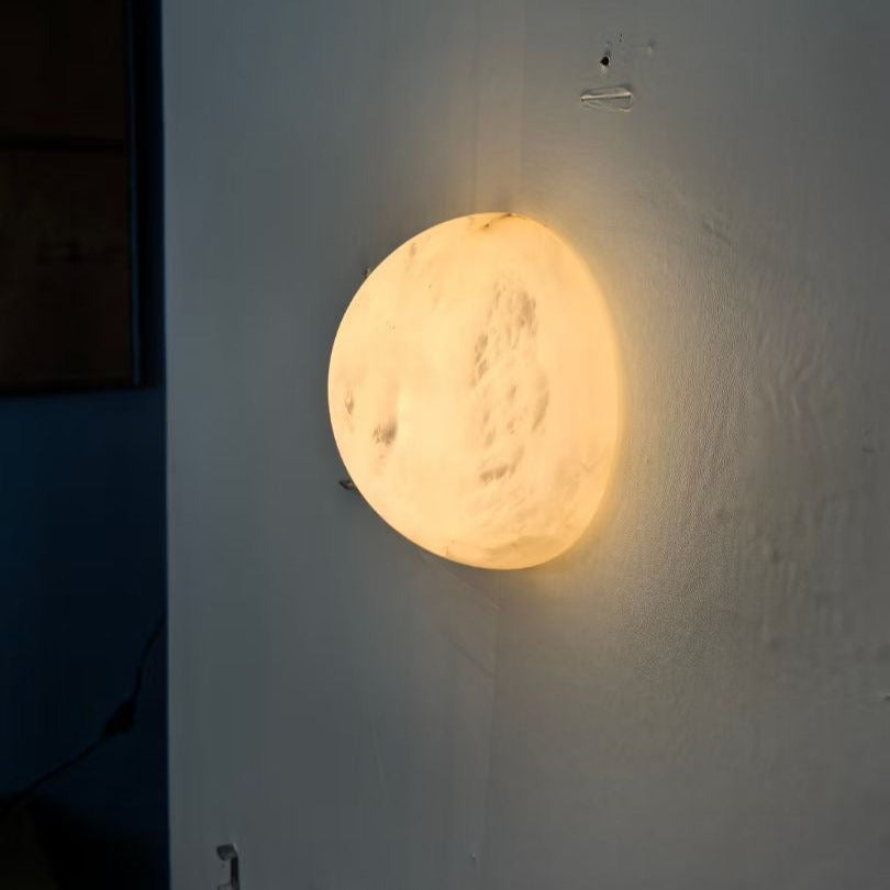 Round Alabaster Wall Light – G9 – Minimalist – Alabaster Disc
