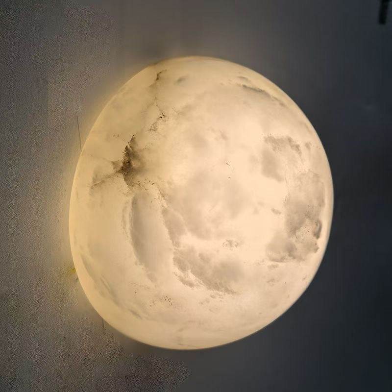 Round Alabaster Wall Light – G9 – Minimalist – Alabaster Disc