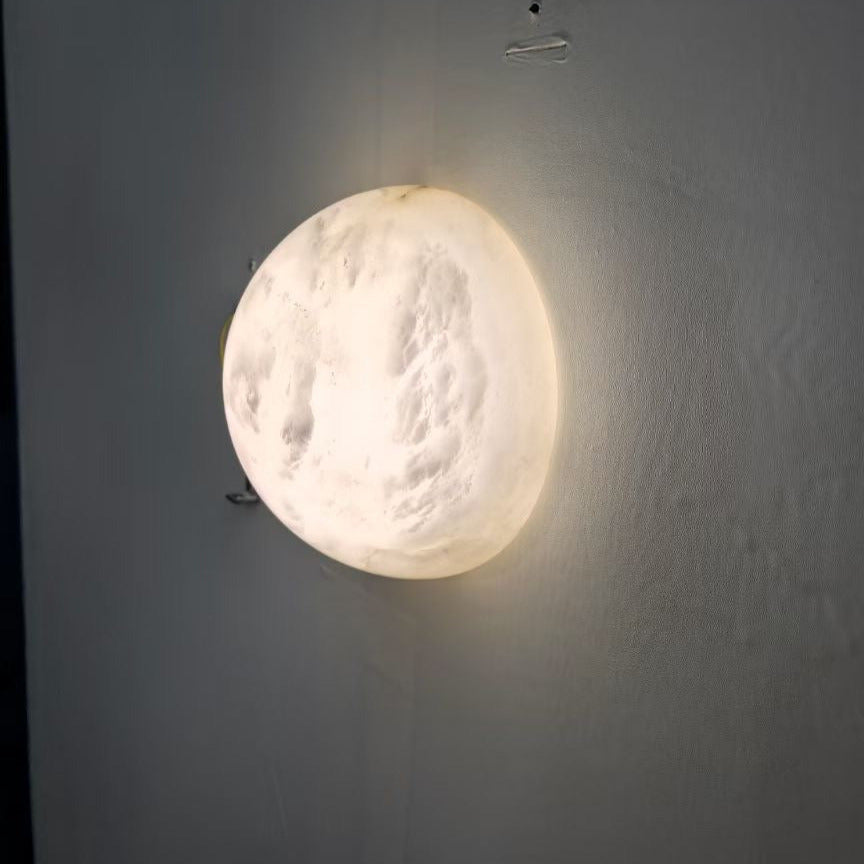 Round Alabaster Wall Light – G9 – Minimalist – Alabaster Disc