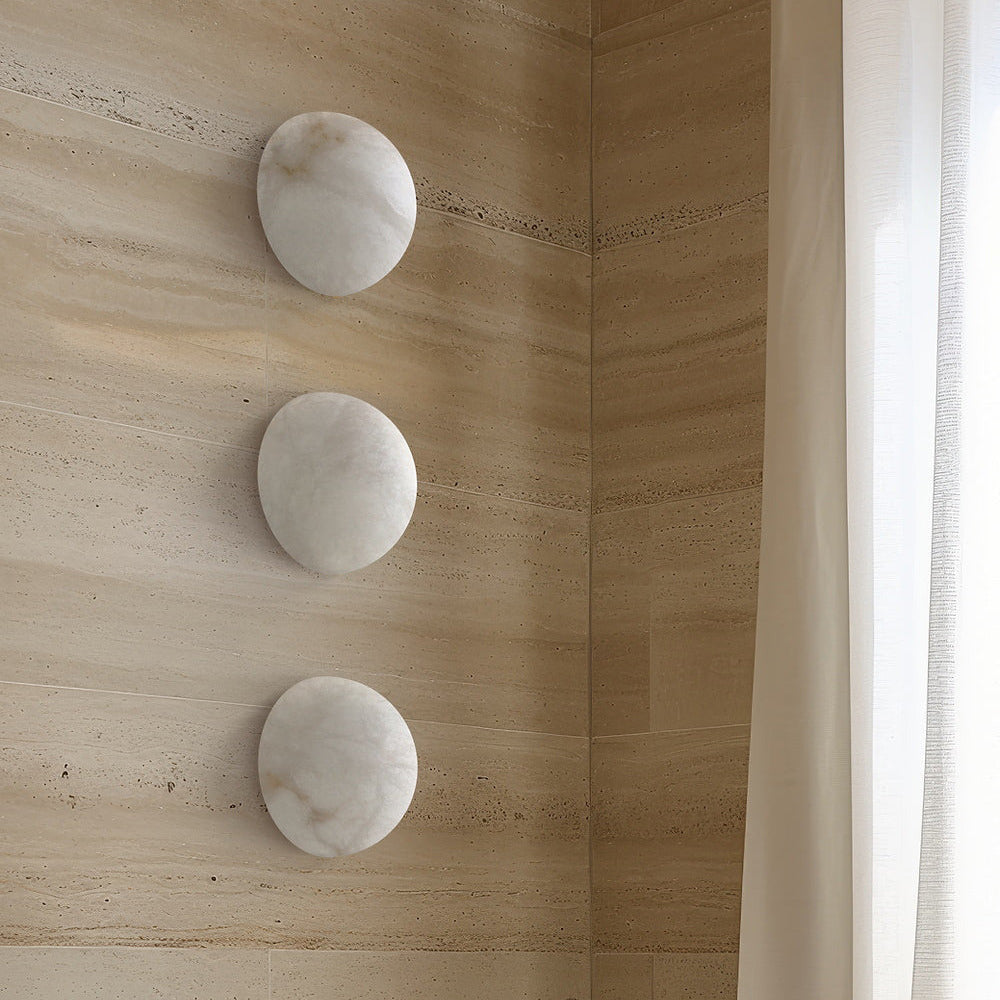 Round Alabaster Wall Light – G9 – Minimalist – Alabaster Disc