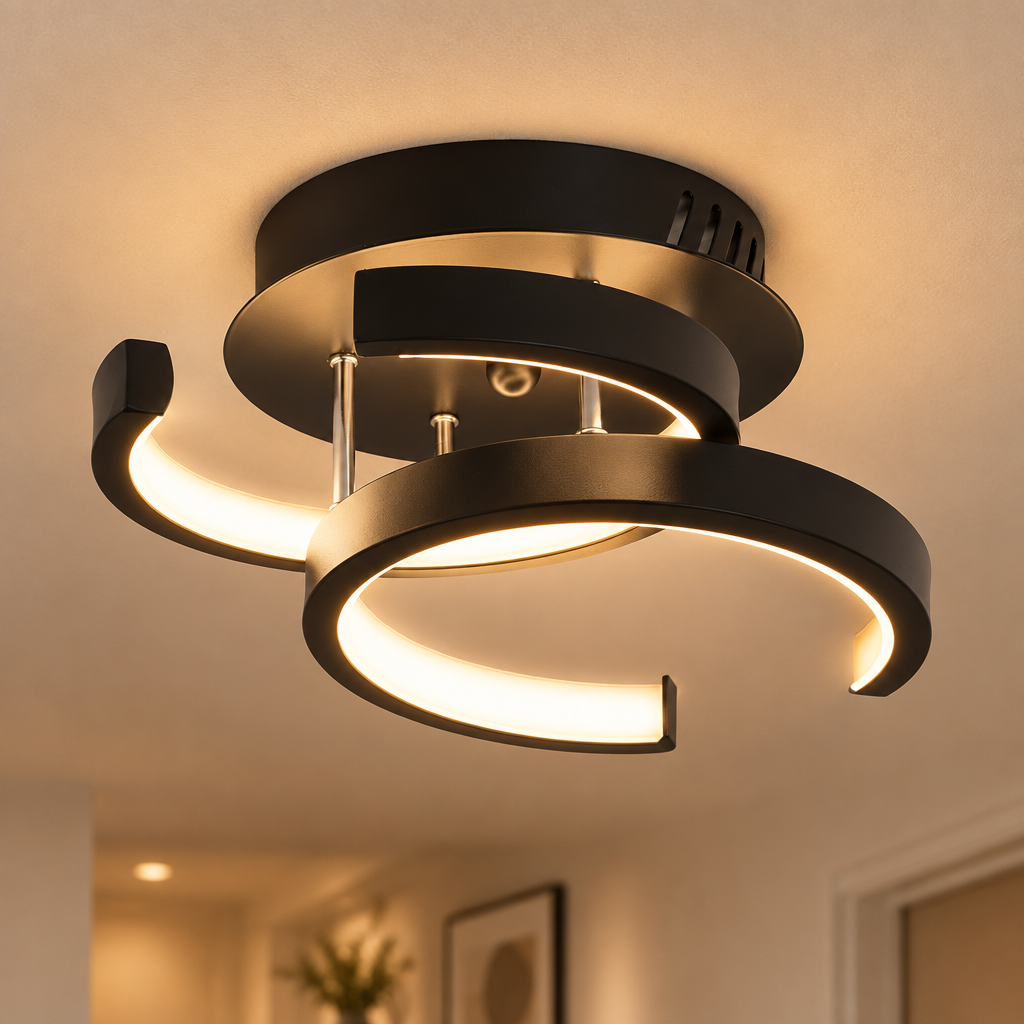 Small Flush Ceiling Light – Integrated LED – Modern – Metal