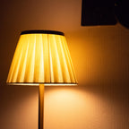 Cordless Fabric Shade Table Lamp – Minimalist – Iron & Fabric – Gold