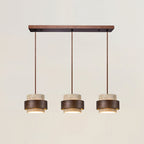 Travertine Pendant Light – E27 – Modern – Travertine & Walnut