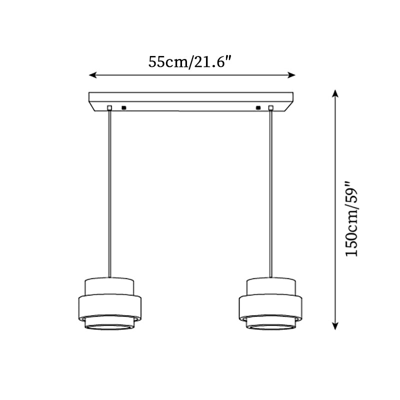 Travertine Pendant Light – E27 – Modern – Travertine & Walnut
