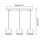 Travertine Pendant Light – E27 – Modern – Travertine & Walnut
