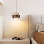 Travertine Pendant Light – E27 – Modern – Travertine & Walnut