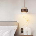 Travertine Pendant Light – E27 – Modern – Travertine & Walnut