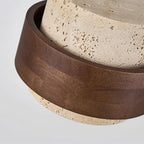 Travertine Pendant Light – E27 – Modern – Travertine & Walnut