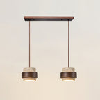 Travertine Pendant Light – E27 – Modern – Travertine & Walnut