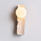 Travertine Wall Light – E27 – Japandi – Travertine & Glass