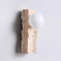 Travertine Wall Light – E27 – Japandi – Travertine & Glass