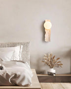 Travertine Wall Light – E27 – Japandi – Travertine & Glass