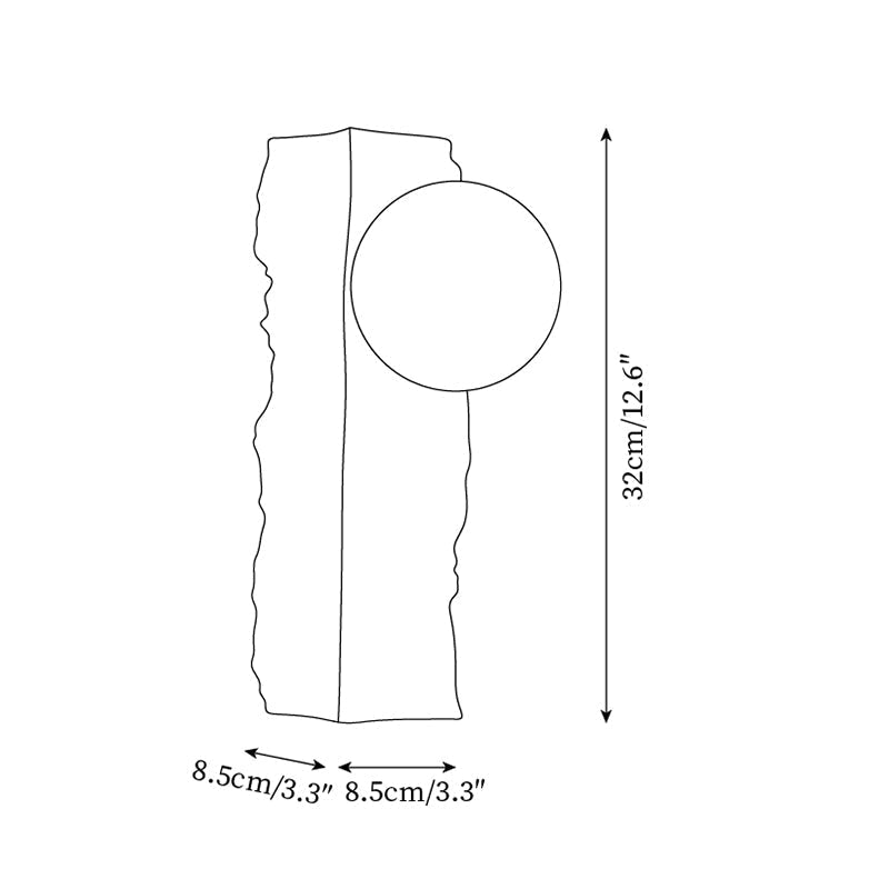 Travertine Wall Light – E27 – Japandi – Travertine & Glass